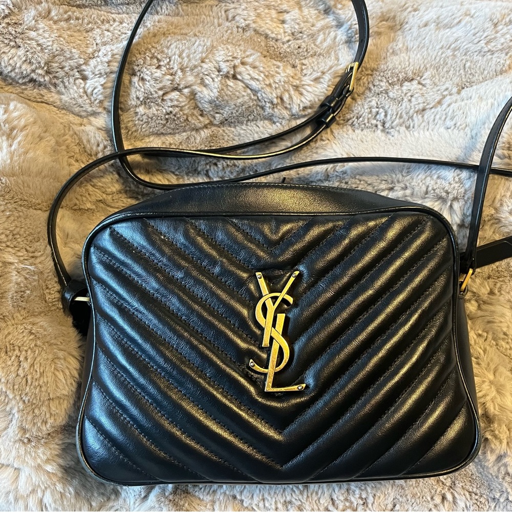 COPY - Saint Laurent Lou Medium YSL Quilted Camera Calfskin Matelasse Crossbody…